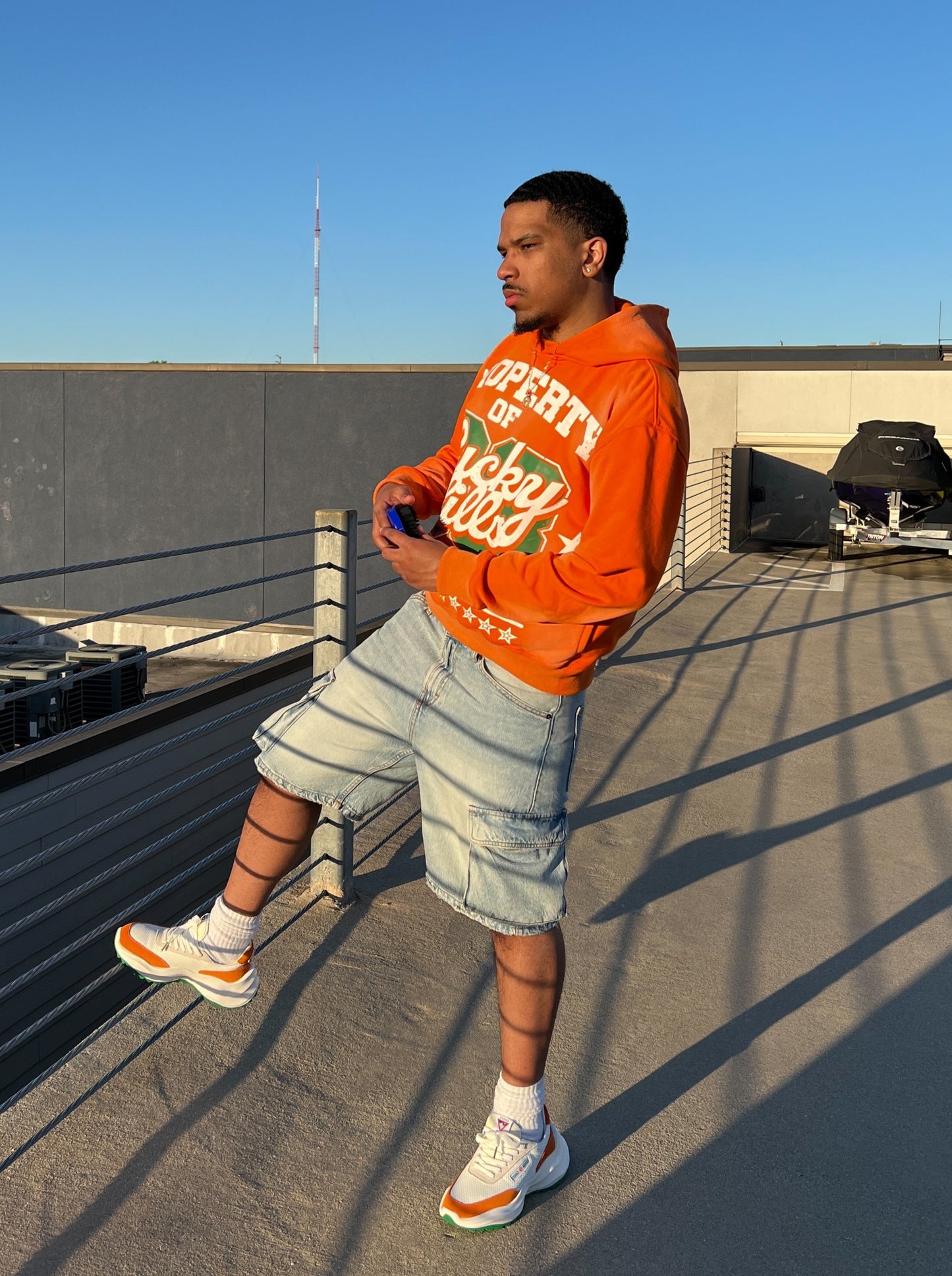 "Property of LH" Orange Boxy Hoodie