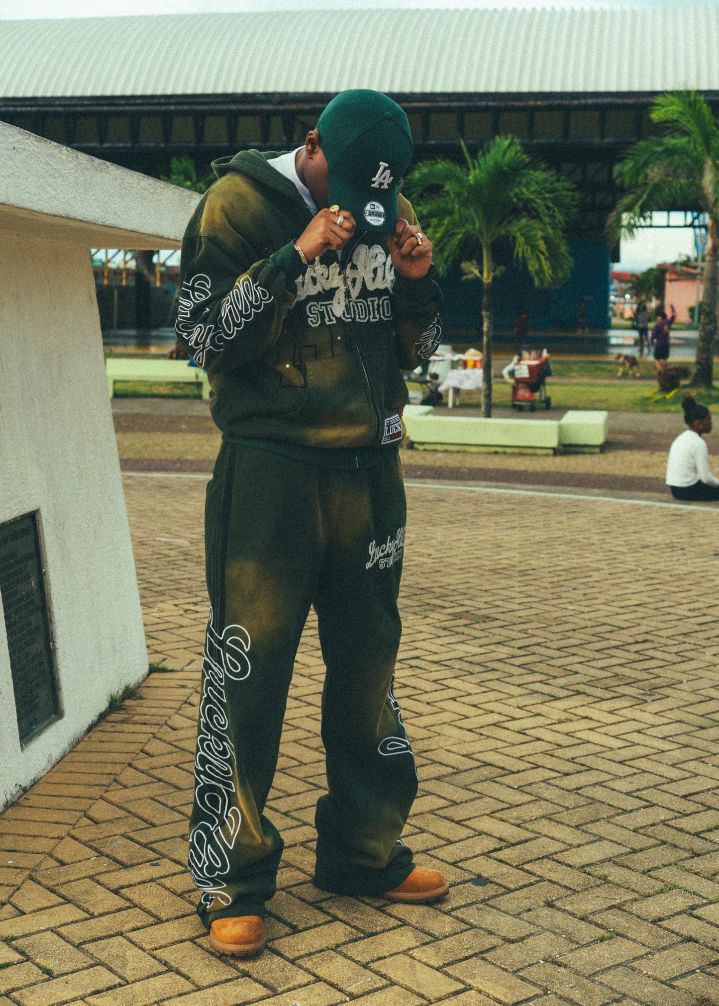 "Lucky Studio" Green Hoodie