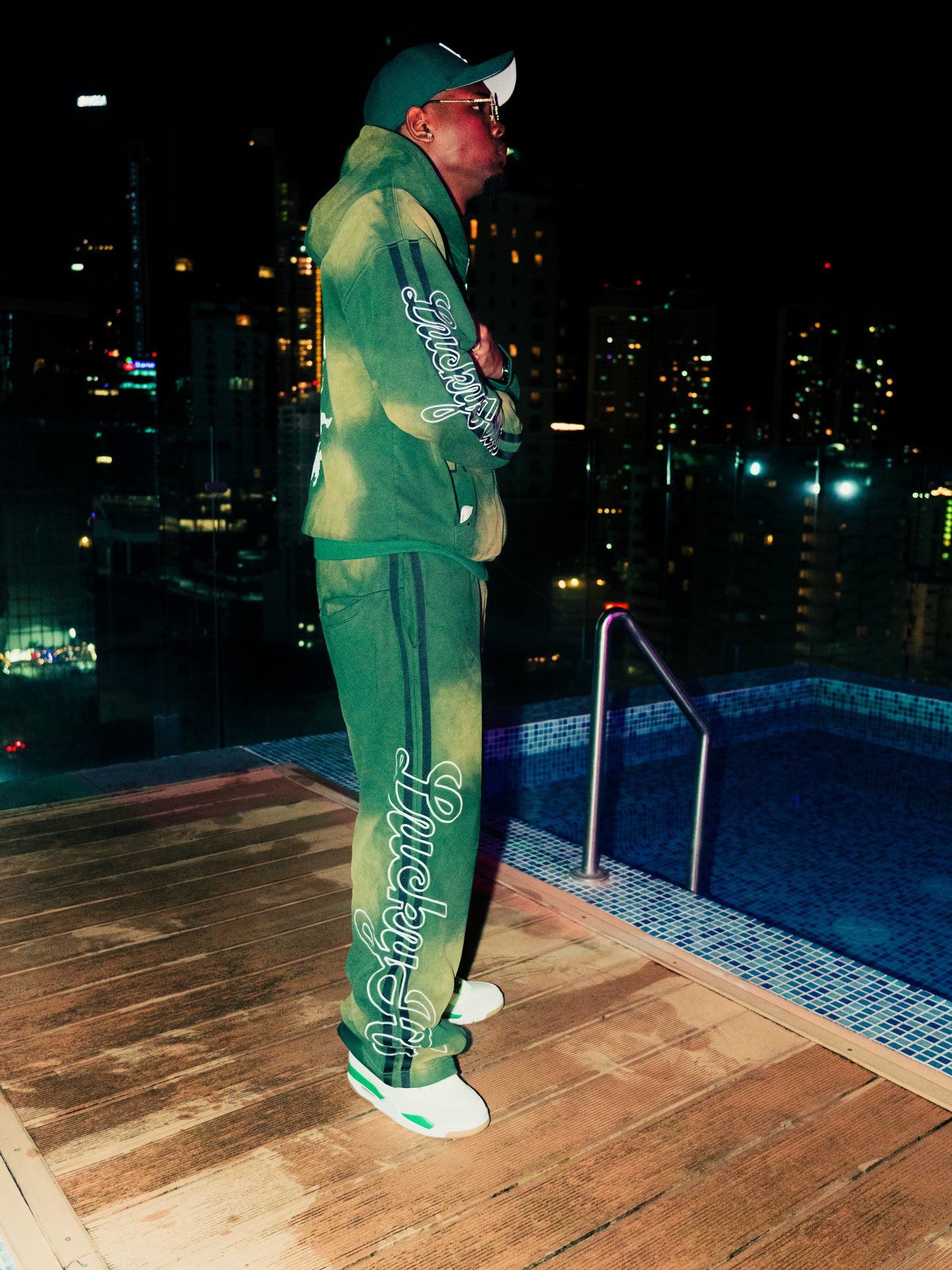 "Lucky Studio" Green Sweats