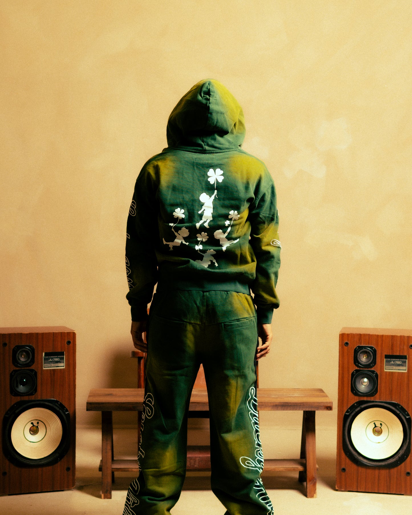 "Lucky Studio" Green Hoodie