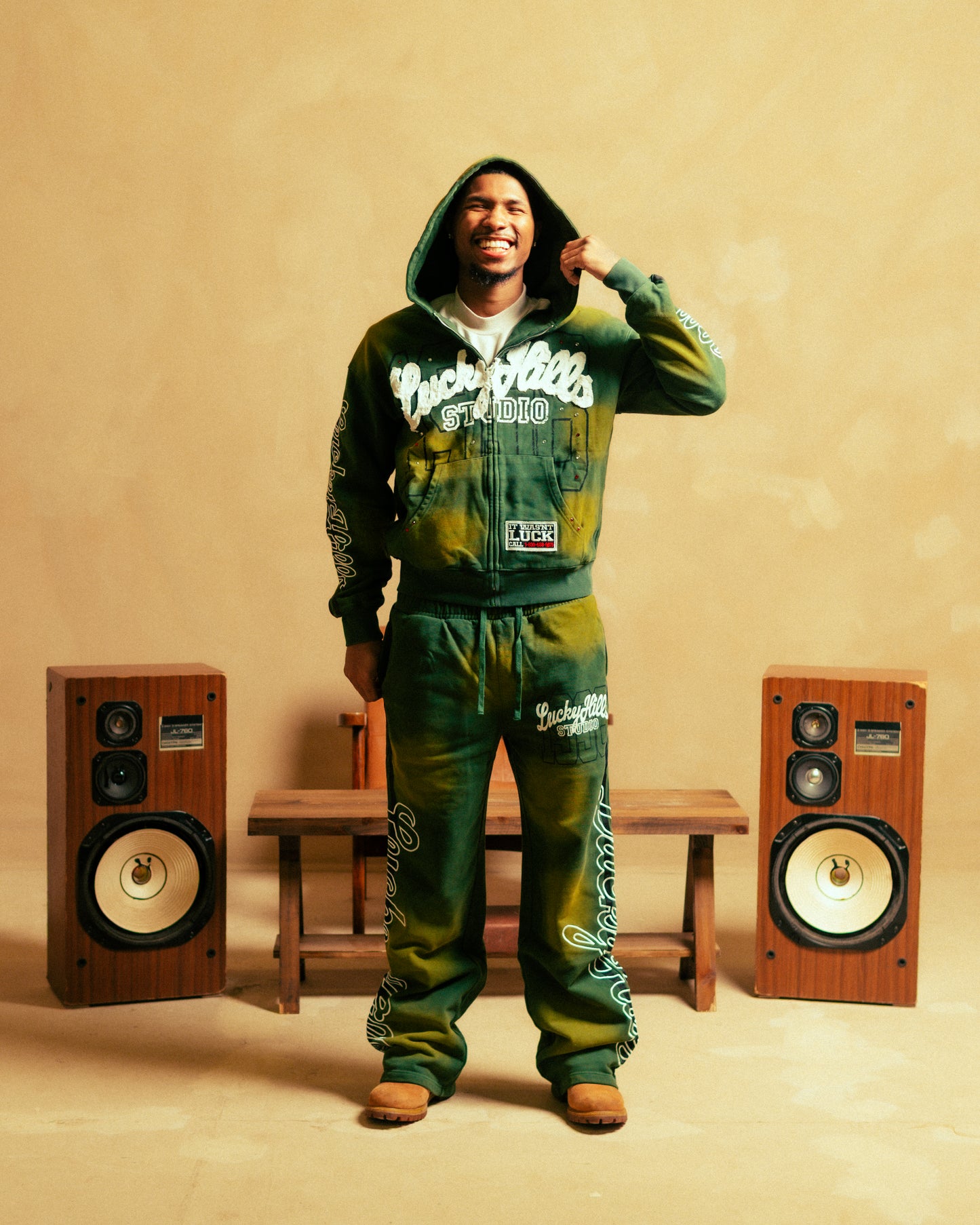 "Lucky Studio" Green Sweats