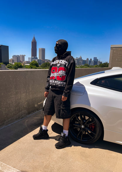 "Property of LH" Black Boxy Hoodie
