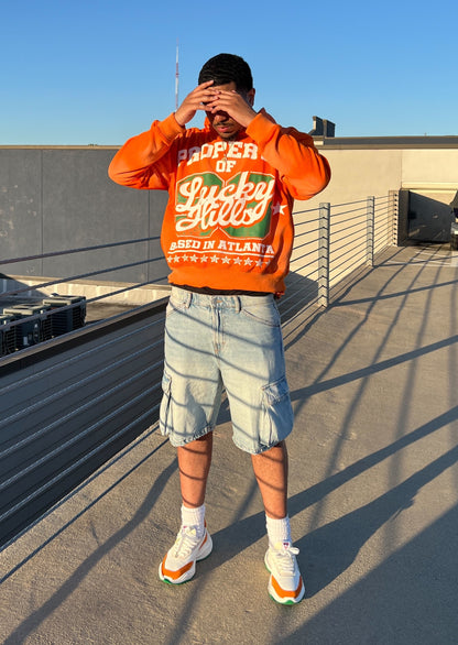 "Property of LH" Orange Boxy Hoodie